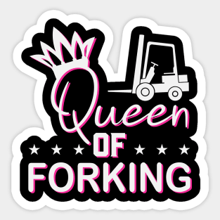 Queen Of The Forklift Funny Forklift Driver Woman Sticker